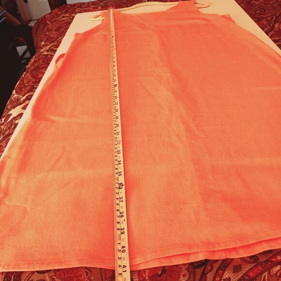 COLD Water Creek Sleeveless Dress Peach 100% cotton w/attached 1/2 tie at waist. - Picture 5 of 8